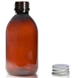 250ml ruskea muovipullo+korkki
